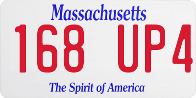MA license plate 168UP4