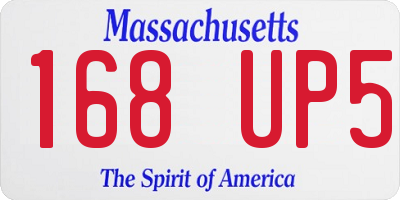 MA license plate 168UP5