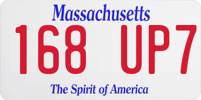 MA license plate 168UP7