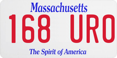 MA license plate 168UR0