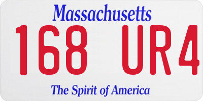MA license plate 168UR4