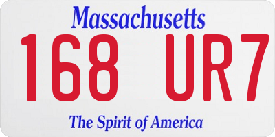 MA license plate 168UR7