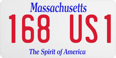 MA license plate 168US1