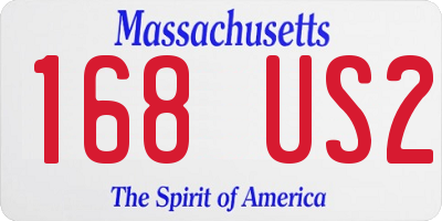 MA license plate 168US2