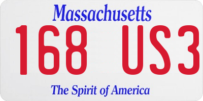 MA license plate 168US3