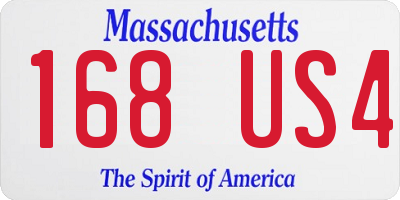 MA license plate 168US4