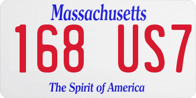 MA license plate 168US7