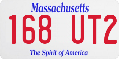 MA license plate 168UT2