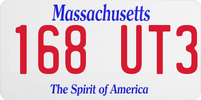 MA license plate 168UT3