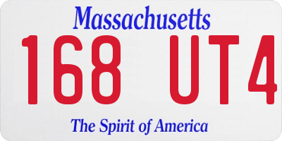 MA license plate 168UT4