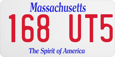 MA license plate 168UT5