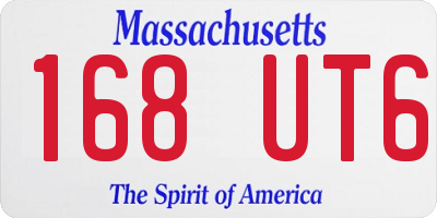 MA license plate 168UT6