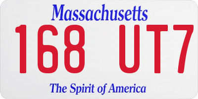 MA license plate 168UT7