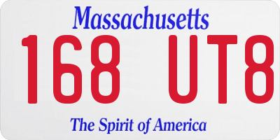 MA license plate 168UT8
