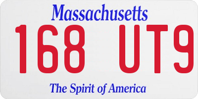 MA license plate 168UT9
