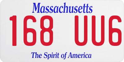 MA license plate 168UU6