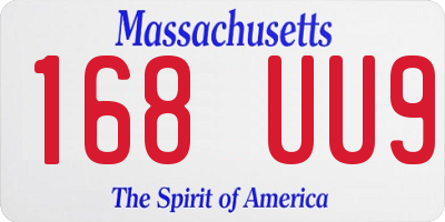MA license plate 168UU9