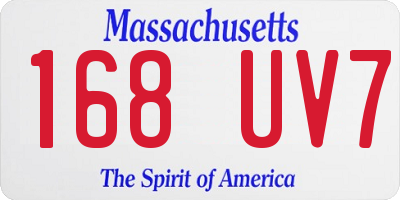 MA license plate 168UV7