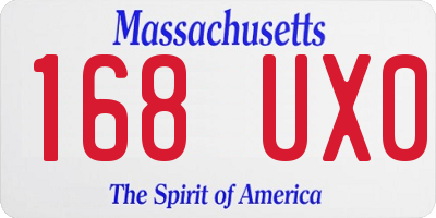 MA license plate 168UX0