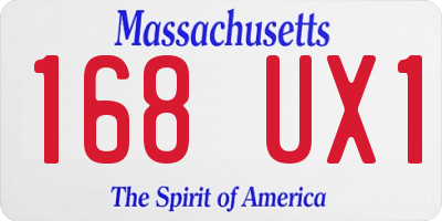 MA license plate 168UX1
