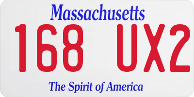 MA license plate 168UX2