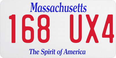 MA license plate 168UX4