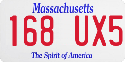 MA license plate 168UX5