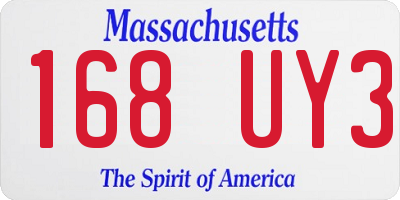 MA license plate 168UY3