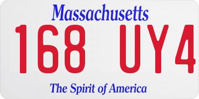 MA license plate 168UY4
