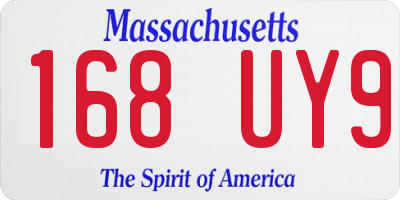 MA license plate 168UY9