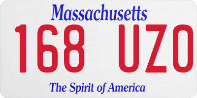 MA license plate 168UZ0