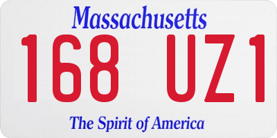 MA license plate 168UZ1