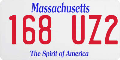 MA license plate 168UZ2