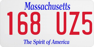 MA license plate 168UZ5