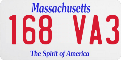 MA license plate 168VA3