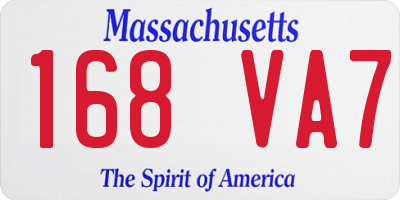 MA license plate 168VA7