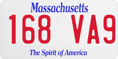 MA license plate 168VA9