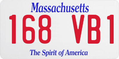 MA license plate 168VB1
