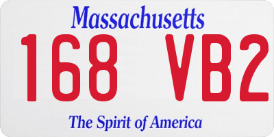 MA license plate 168VB2