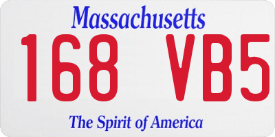 MA license plate 168VB5