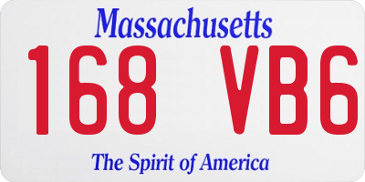 MA license plate 168VB6
