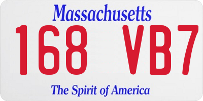MA license plate 168VB7