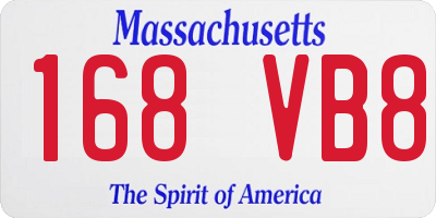 MA license plate 168VB8