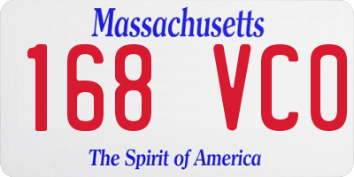 MA license plate 168VC0