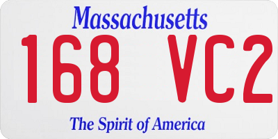 MA license plate 168VC2
