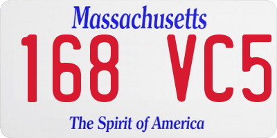 MA license plate 168VC5