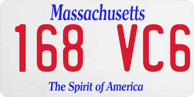 MA license plate 168VC6