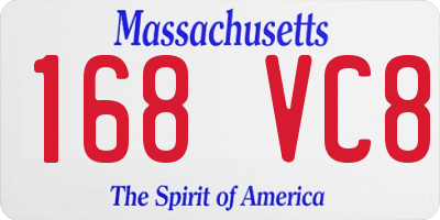 MA license plate 168VC8