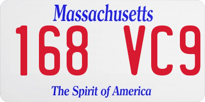 MA license plate 168VC9