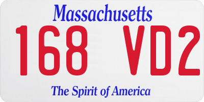 MA license plate 168VD2
